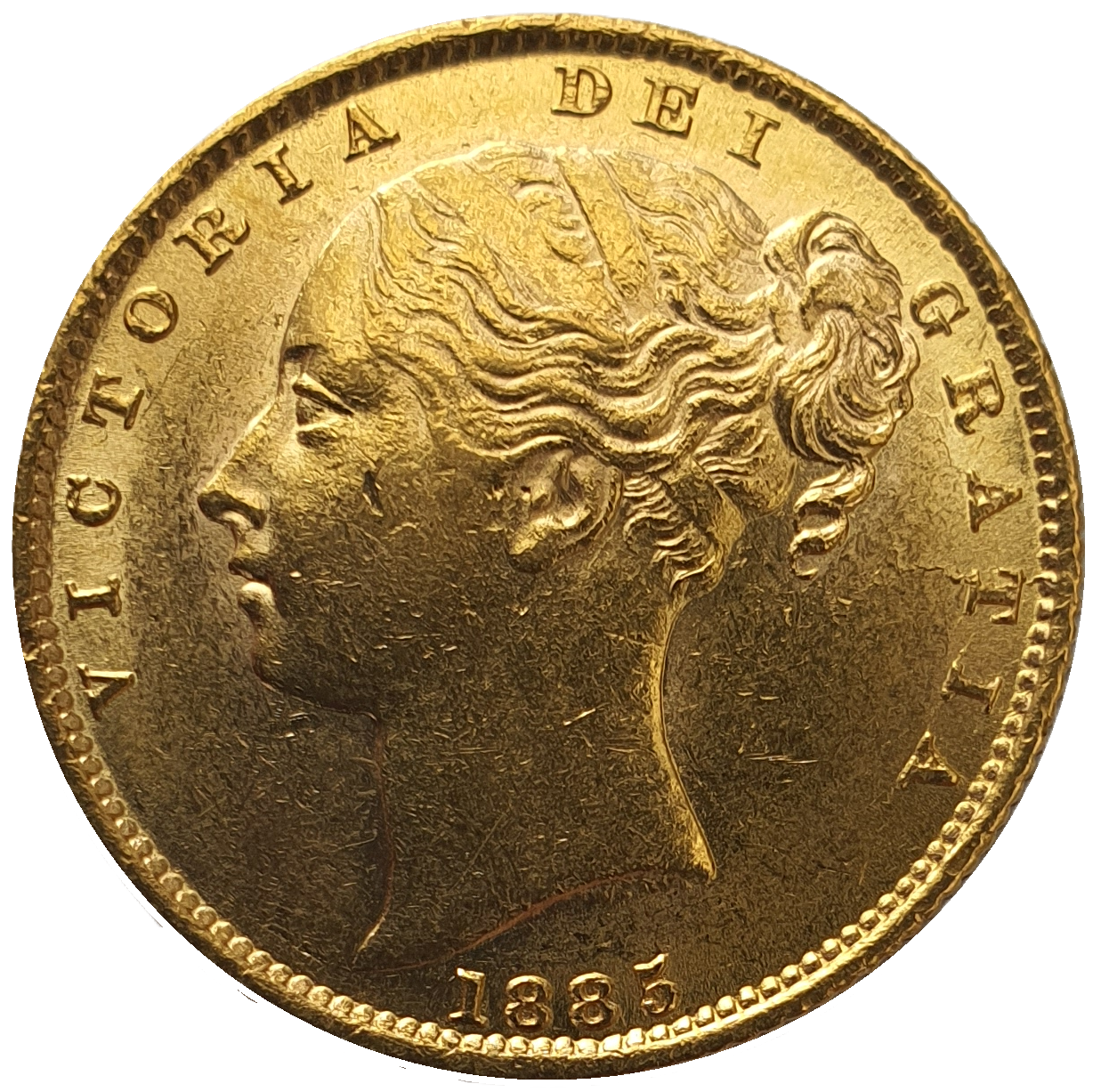 1885-S Queen Victoria Shield Reverse Sovereign
