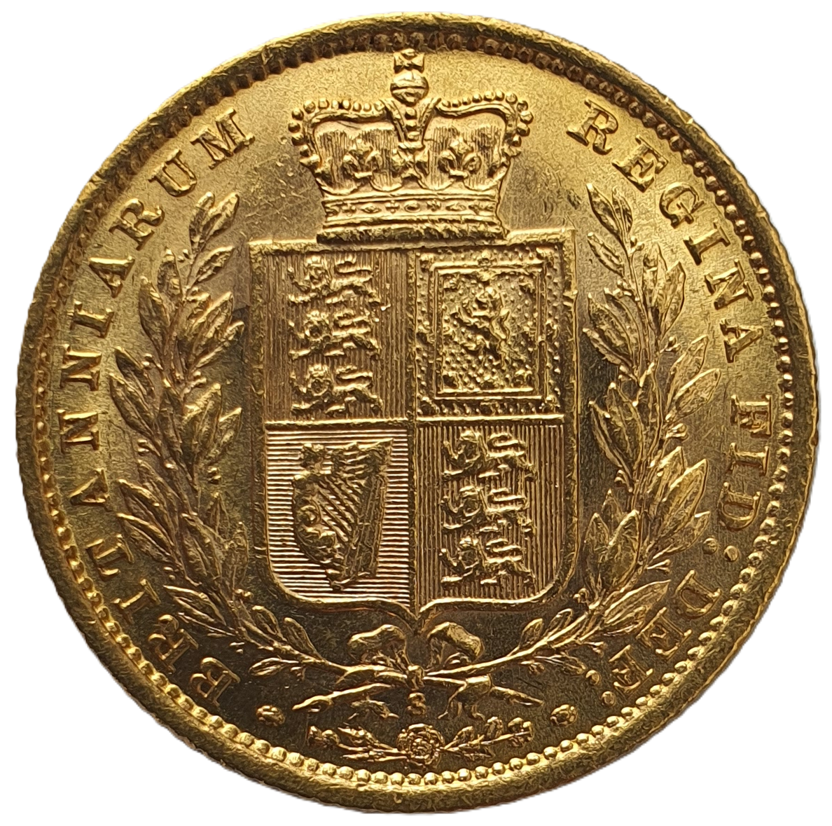 1886-S Queen Victoria Shield Reverse Sovereign