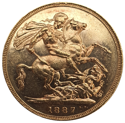 1887-M Queen Victoria Jubilee Head Gold Sovereign - DISH M7