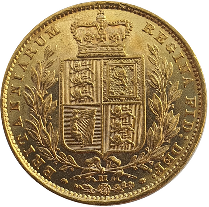 1887-M Queen Victoria Shield Reverse Sovereign - Marsh R3