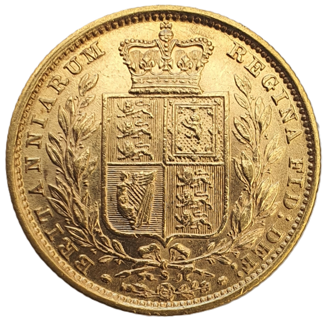 1887-S Queen Victoria Shield Reverse Sovereign