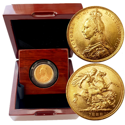 1887-1893 Queen Victoria JH Gold Sovereigns + Capsulated within Luxury Case