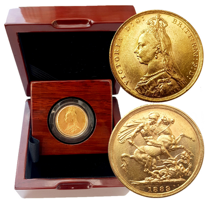 1887-1893 Queen Victoria JH Gold Sovereigns + Capsulated within Luxury Case