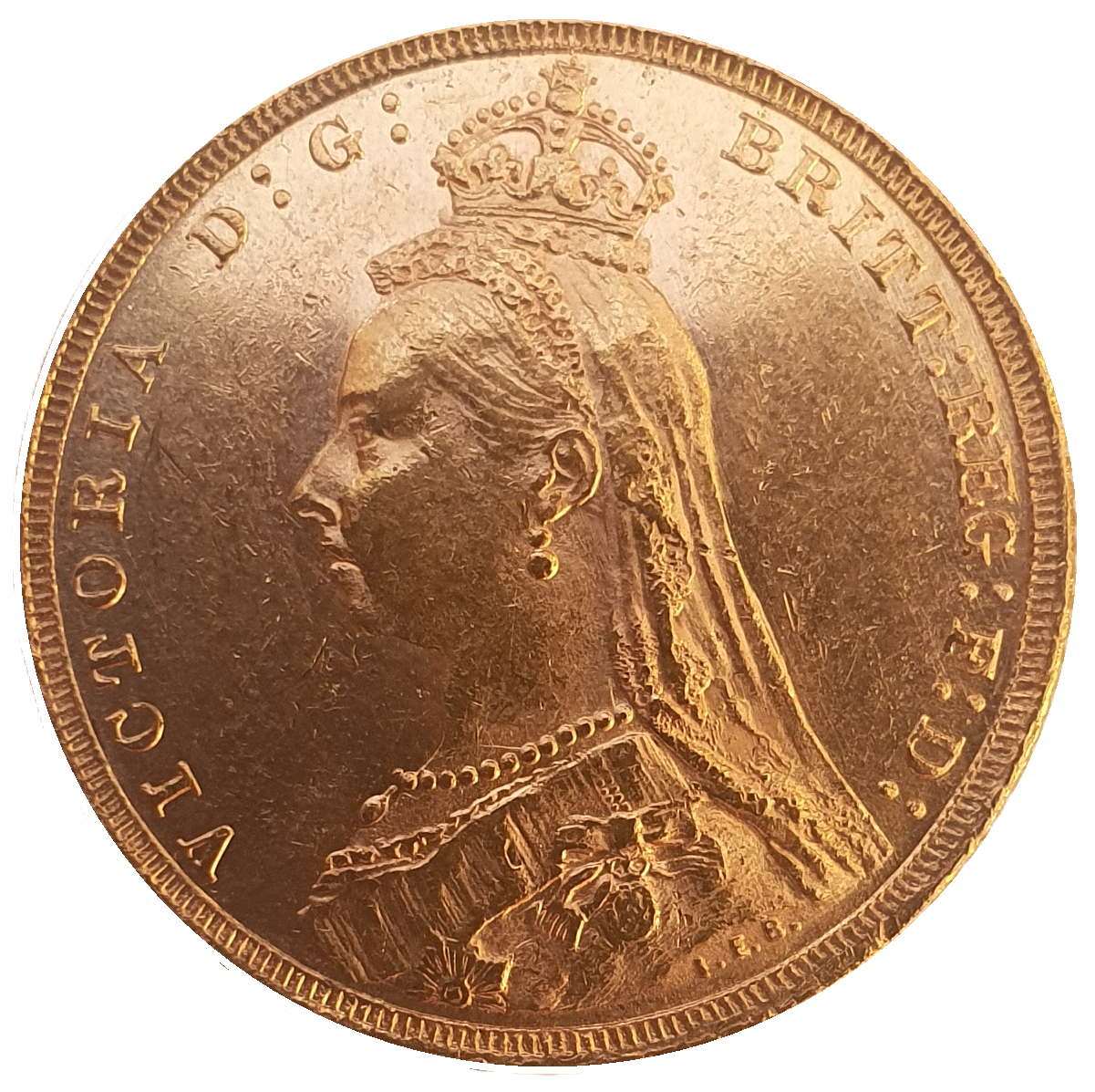 1889 Queen Victoria Jubilee Head Gold Sovereign - (Second Bust) DISH L11