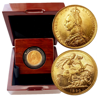 1887-1893 Queen Victoria JH Gold Sovereigns + Capsulated within Luxury Case