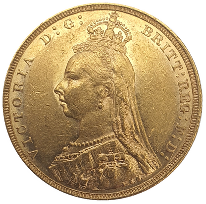 1890-M Queen Victoria Jubilee Head Gold Sovereign - DISH M14