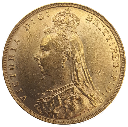 1892 Queen Victoria Jubilee Head Gold Sovereign - (Second Bust) DISH L16