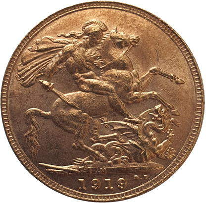 1919-M King George V Gold Sovereign (Melbourne)