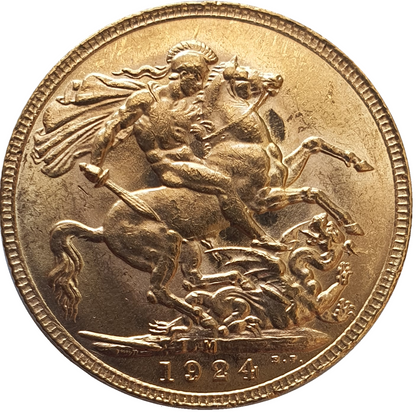 1924-M King George V Gold Sovereign (Melbourne)