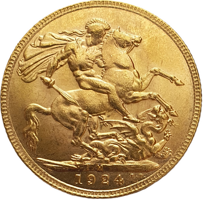 1924-M King George V Gold Sovereign (Melbourne)