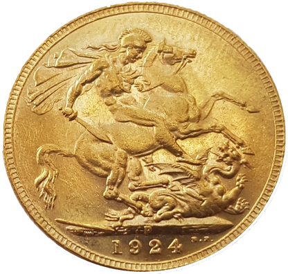 1924-P King George V Gold Sovereign (Perth)