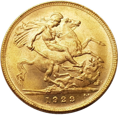 1929-P King George V Gold Sovereign (Perth)