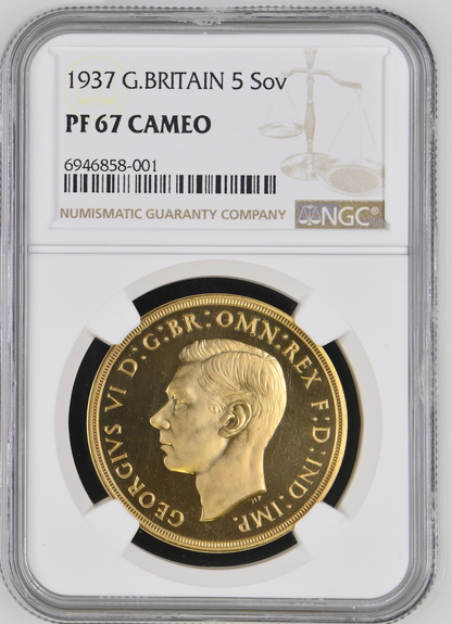 1937 King George VI Proof Specimen 5 Pound - NGC PF-67 Cameo 'Equal Finest'