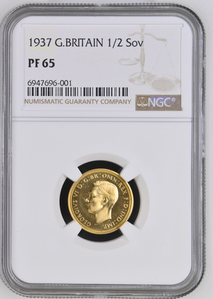 1937 King George VI Proof Specimen Half Sovereign - NGC PF65