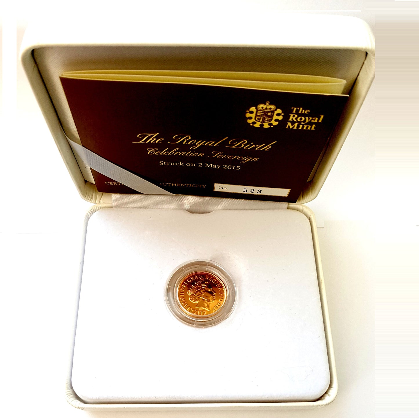 2015 Queen Elizabeth II Strike on the Day 'Charlotte Birth' Gold Sovereign