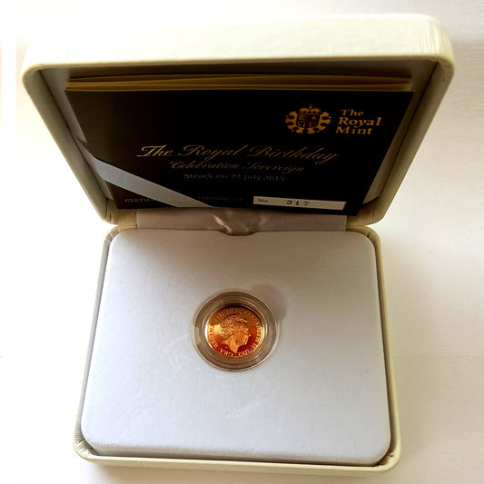 2015 Queen Elizabeth II Strike on the Day 'Prince George 2nd Birthday' Gold Sovereign