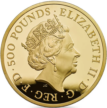 2017 Queen Elizabeth II 'Queens Beast Lion of England' 5oz 999.9 Gold Proof Coin