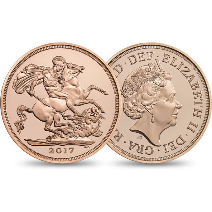 2017 Queen Elizabeth II Strike on the Day 'Platinum Wedding' Gold Sovereign
