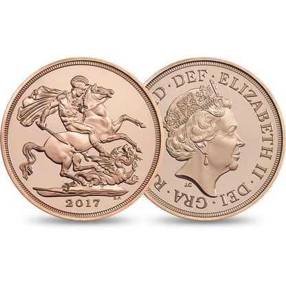 2017 Queen Elizabeth II Strike on the Day 'Platinum Wedding' Gold Sovereign