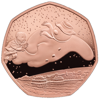 2018 Snowman Fying' Gold Proof 50P - 400 issue Limit
