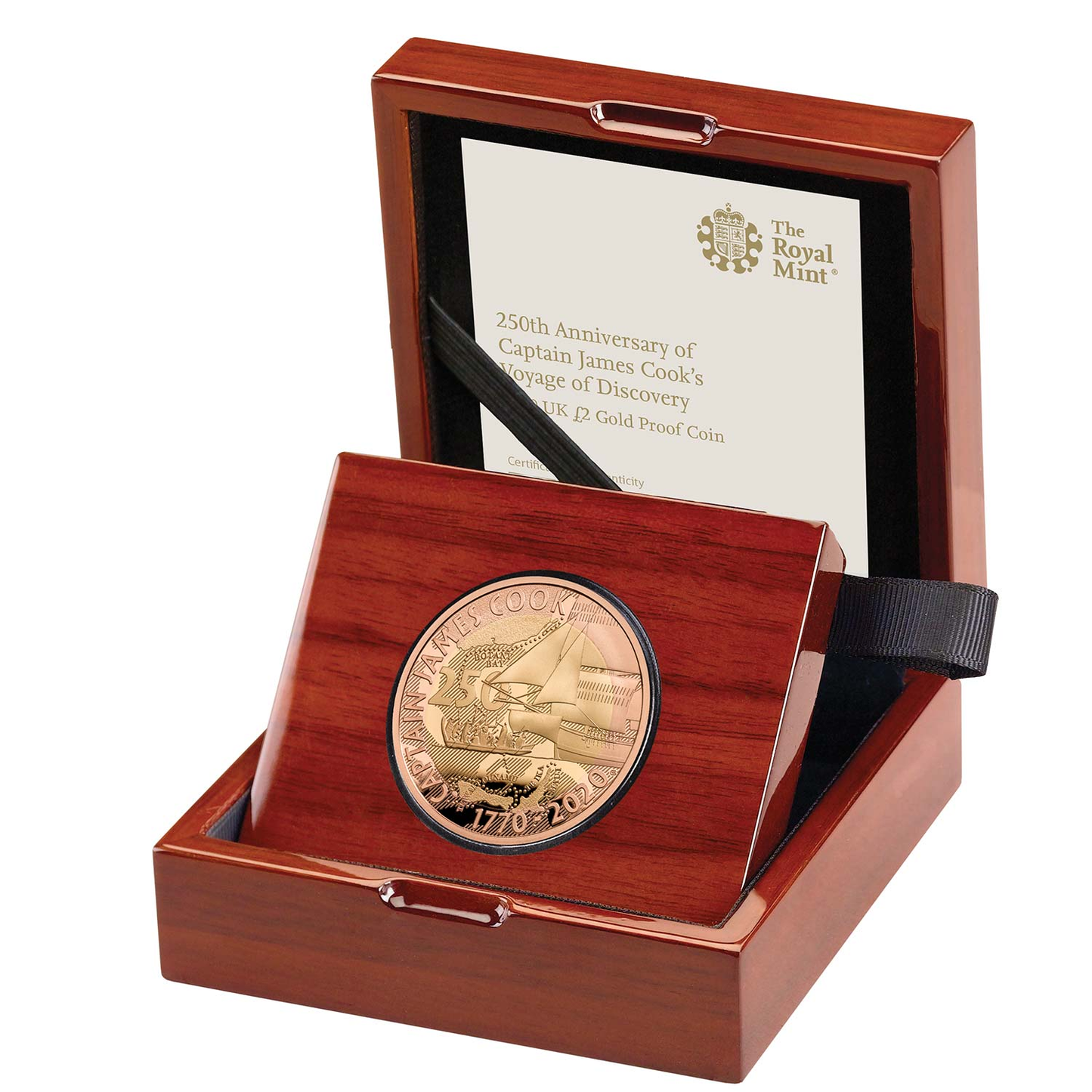 2020 Queen Elizabeth II James Cook voyage of Discovery £2 Gold Proof Coin