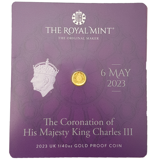 2023 King Charles III Coronation 1/40oz (fortieth) 999.9 Gold Proof Coin