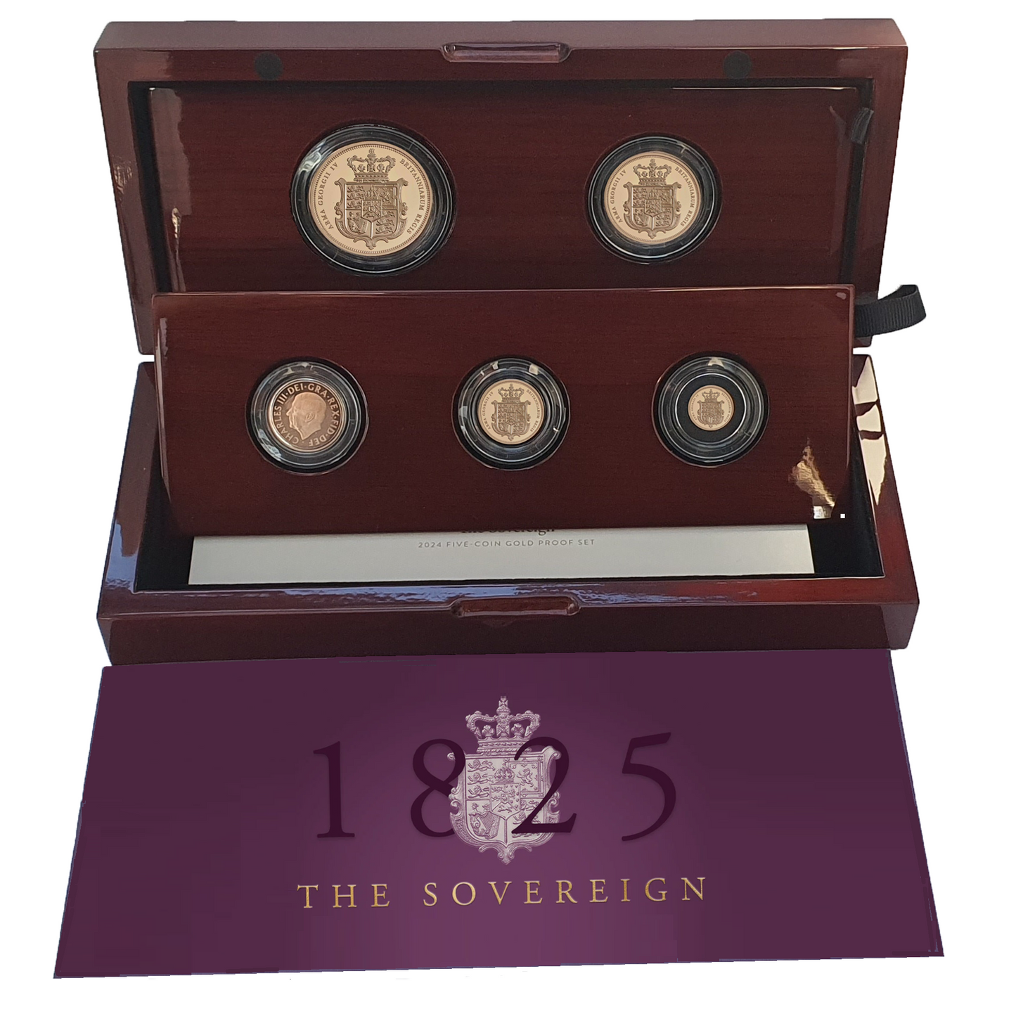 2025 King Charles III 'Royal Arms' Proof 5 Coin Sovereign Set