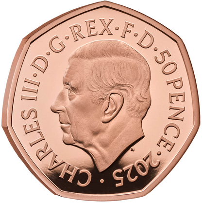 2025 Snowman and Christmas Tree' Gold Proof 50P - 100 issue Limit