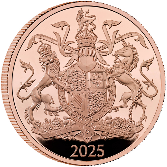 2025 Coat of Arms of His Majesty King Charles III £5 Crown Gold Proof