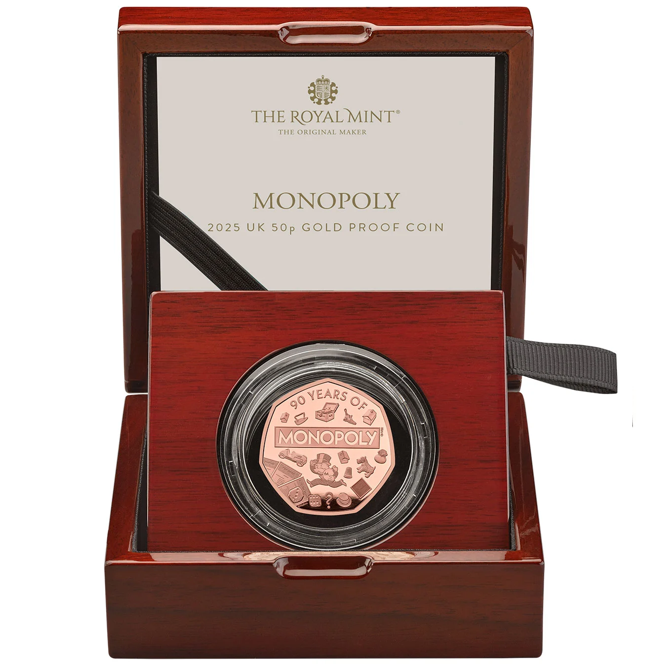 2025 King Charles III '90 years of Monopoly' Gold Proof 50P