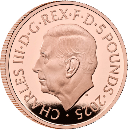 2025 HRH The Princess Royal 75th Birthday £5 Crown Gold Proof