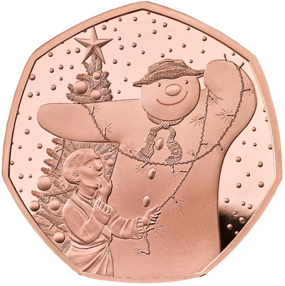 2025 Snowman and Christmas Tree' Gold Proof 50P - 100 issue Limit