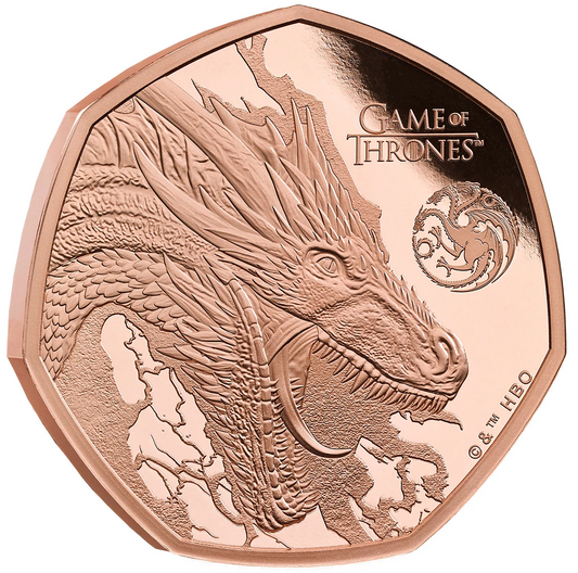 2026 Game of Thrones (Fire) Gold Proof 50P - 100 issue Limit
