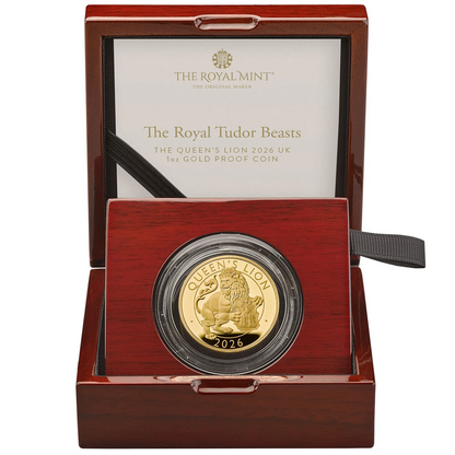 2026 King Charles III Tudor Beasts 'The Queen's Lion' 1oz 999.9 Gold Proof Coin