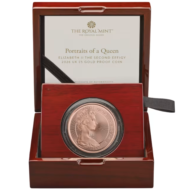 2026 Portraits of a Queen - Elizabeth II The Second Effigy £5 Crown Gold Proof