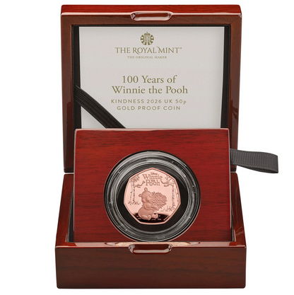 2026 100 Years of Winnie the Pooh - Kindness Gold Proof 50P - 100 issue Limit