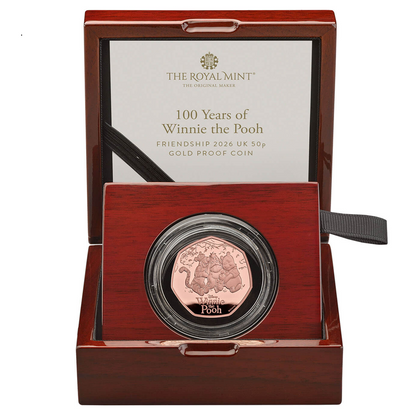 2026 100 Years of Winnie the Pooh - Friendship Gold Proof 50P - 100 issue Limit