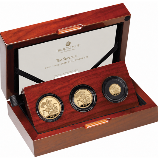 2027 King Charles III Gold Proof 3 Coin Sovereign Set