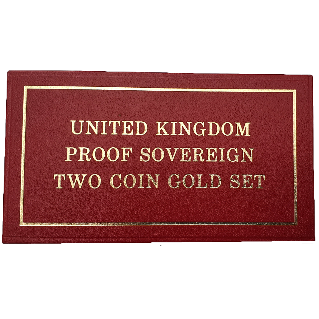 Royal Mint Red Leatherette Case with Screw Type Capsule for 2 Sovereigns