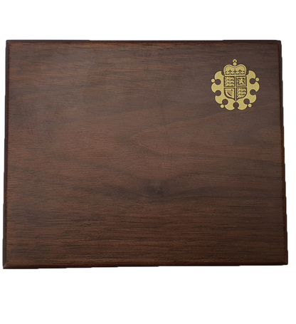 Royal Mint Large Wooden Case with Screw Type Capsule for 5 pound Coin