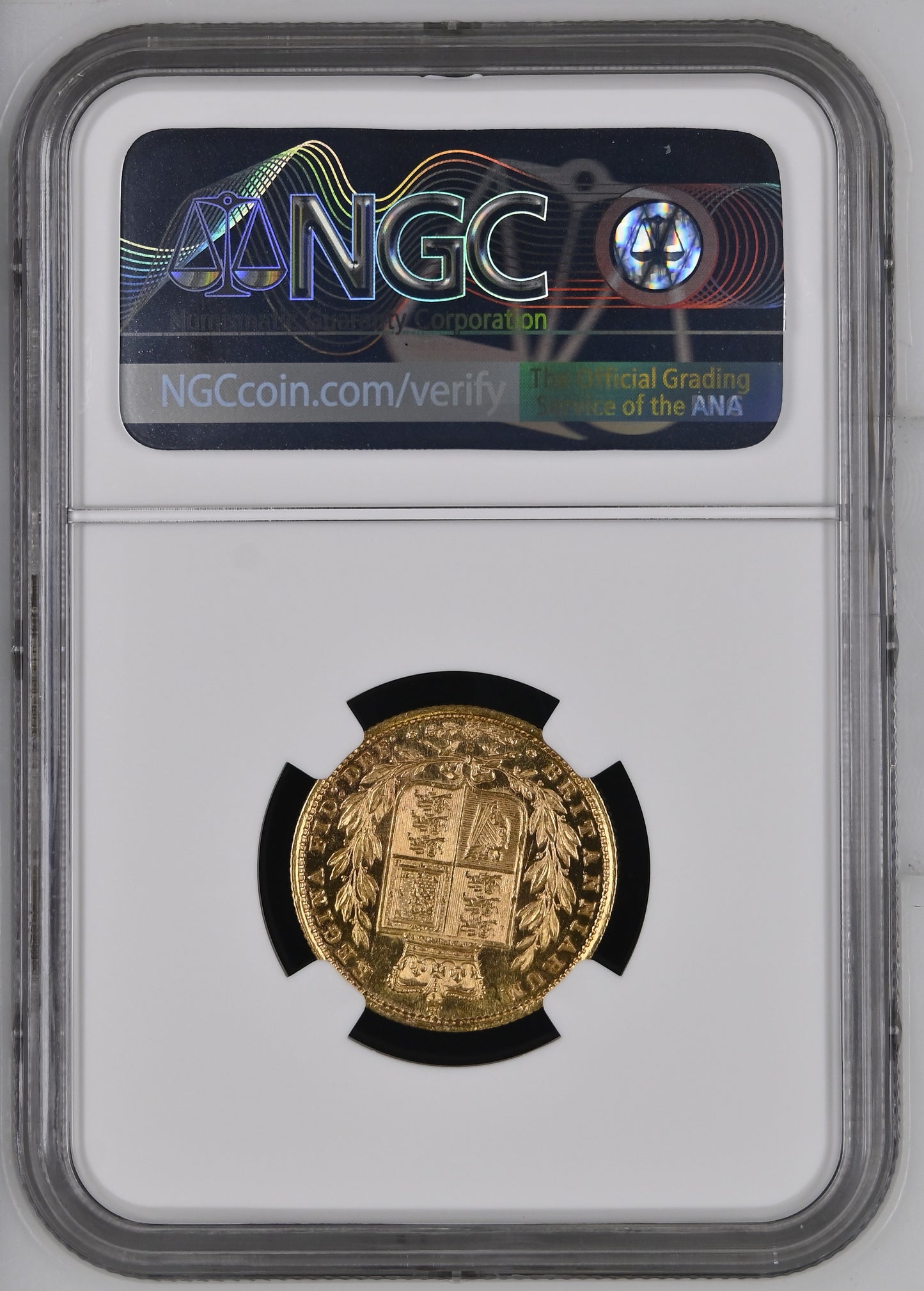 1885-S Queen Victoria Shield Reverse Sovereign - NGC MS-61 UNC