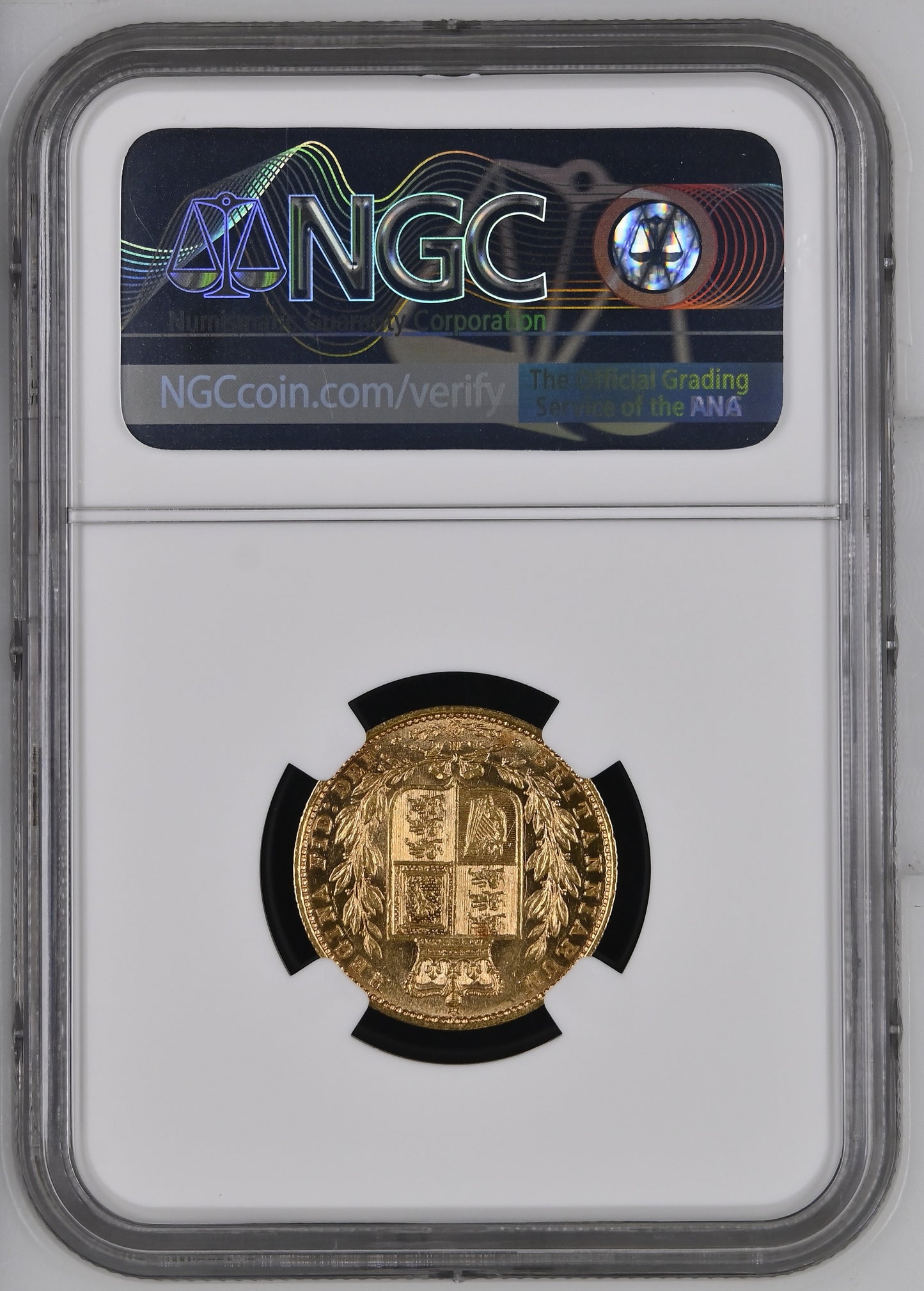 1885-M Queen Victoria Shield Reverse Sovereign - NGC AU-58 AUNC