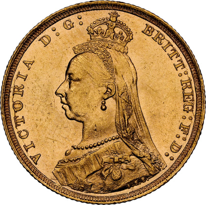 1893-S Queen Victoria Jubilee Head Gold Sovereign - NGC UNC DETAILS