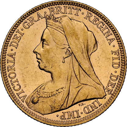 1895-M Queen Victoria Widow Head Gold Sovereign - NGC AU-58 AUNC