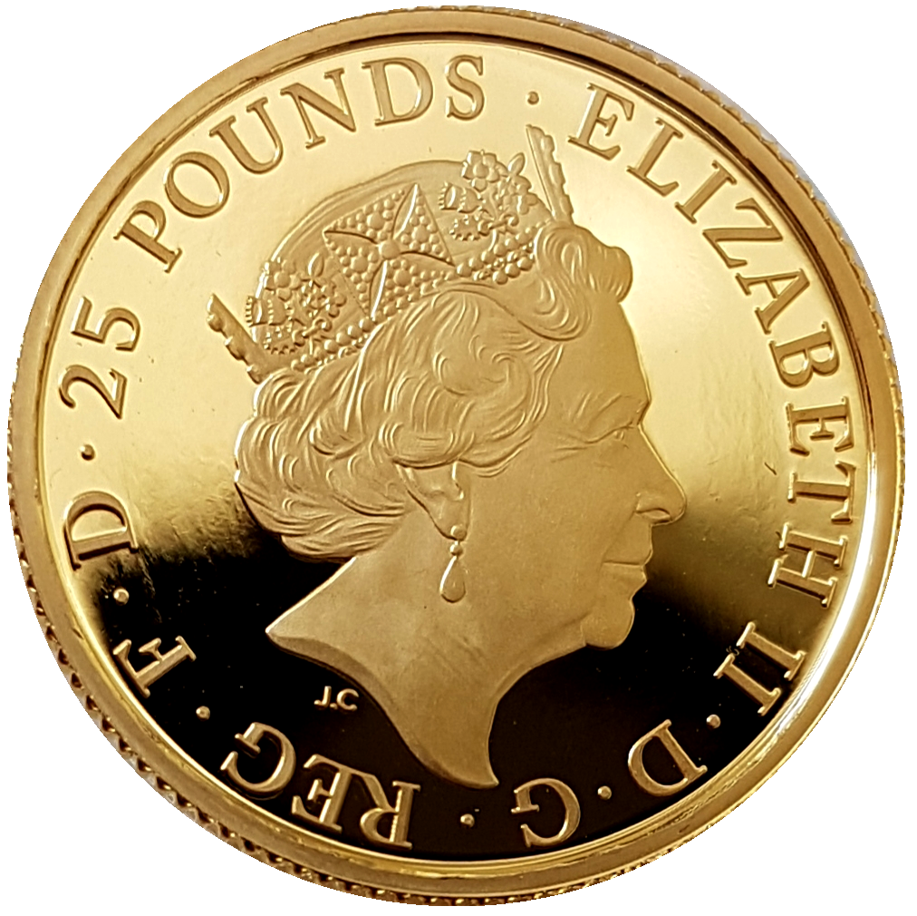 2019 Queen Elizabeth II 'Falcon Of The Plantagenets' 1/4oz 999.9 Gold Proof Coin