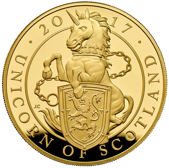 2017 Queen Elizabeth II 'Unicorn of Scotland' 1/4oz 999.9 Gold Proof Coin