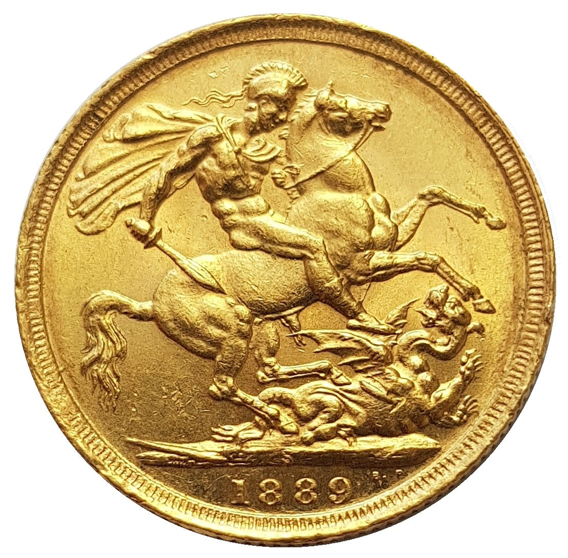 1889-S Queen Victoria Jubilee Head Gold Sovereign (Sydney) - DISH S12