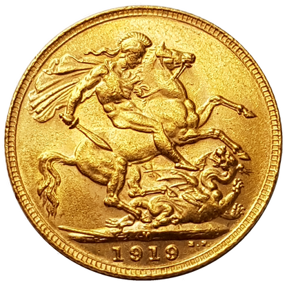 1919-M King George V Gold Sovereign (Melbourne)