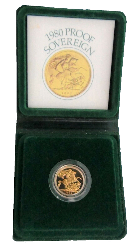 1980 Queen Elizabeth II Proof Sovereign by Arnold Machin - Presentation Case