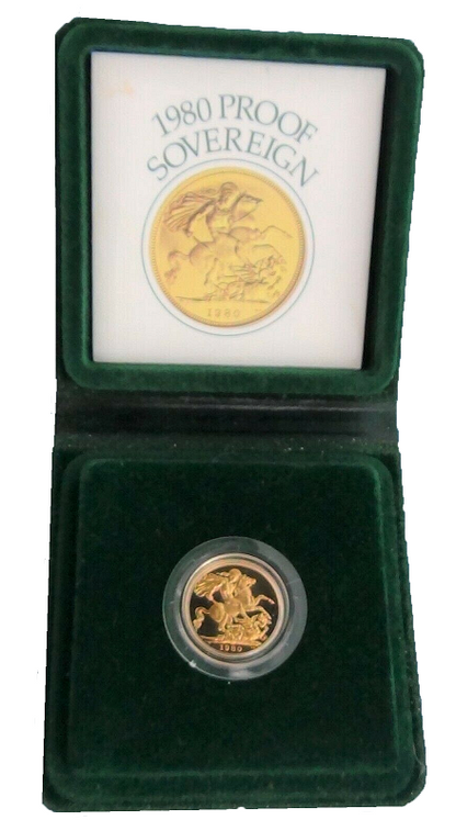 1980 Queen Elizabeth II Proof Sovereign by Arnold Machin - Presentation Case